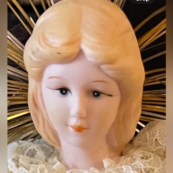 Vtg Lace Angel Tree Topper/ Table Christmas Angel Lights Don’t Work Up 12” XMAS - Picture 2 of 5